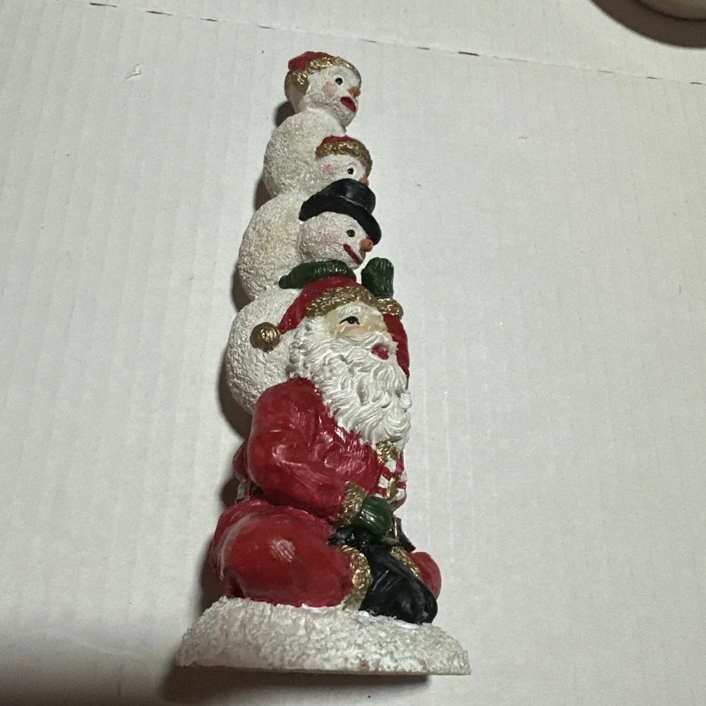 Holiday Expressions Snowman Hand Painted Stacking Figurine 3 Snowmen 7